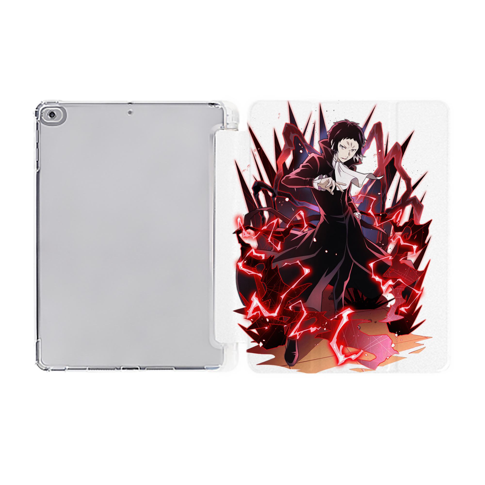（画像用） 文豪ストレイドッグス Bungo Stray Dogs IPad ケース ペン収納付き 三つ折りスタンド PUレザー×シリコン 対応機種9.5/10.5/10.9インチ